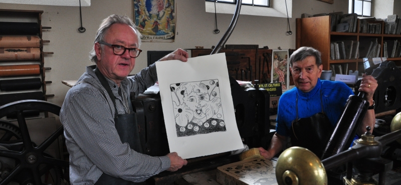 Didier Clad et Tom Borocco. L’art de la véritable lithographie sur pierre.